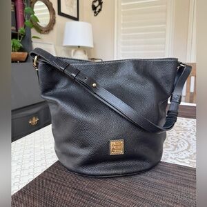 Dooney & Bourke Pebbled Leather Hobo Bucket Feed Bag